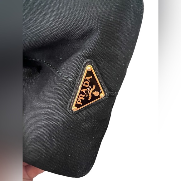 PRADA Canapa Black Canvas Tote - Picture 5 of 16